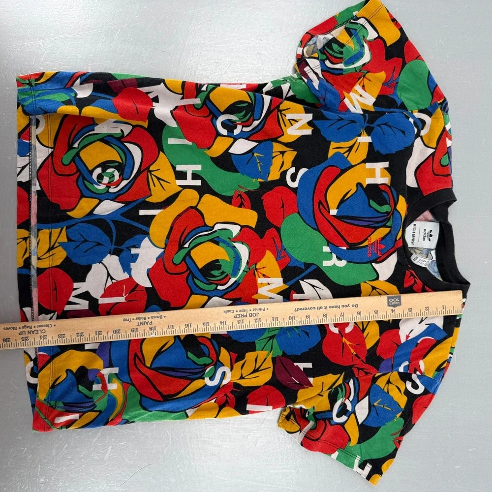 Adidas x Rich Mnisi‎ Floral Graphic T-Shirt Multicolor Black Mens Medium HC4472